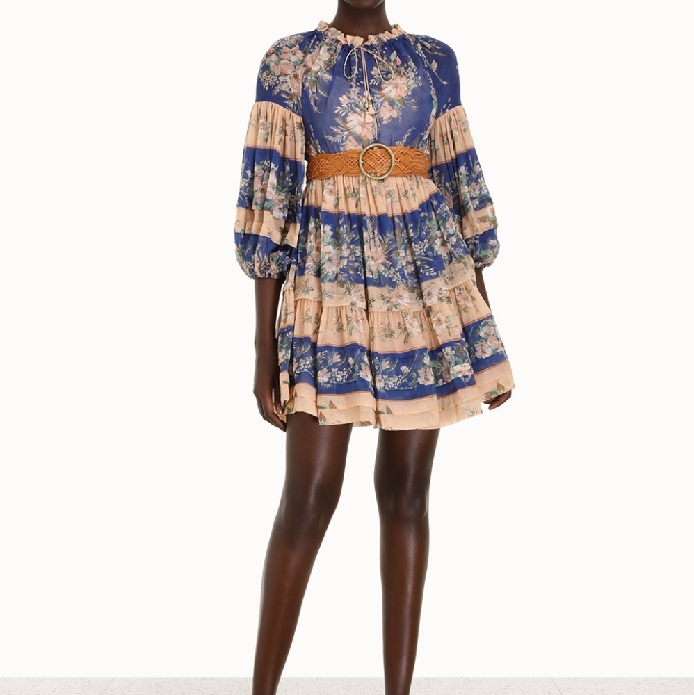 NWT Zimmermann Moonshine Tuck Mini Dress
